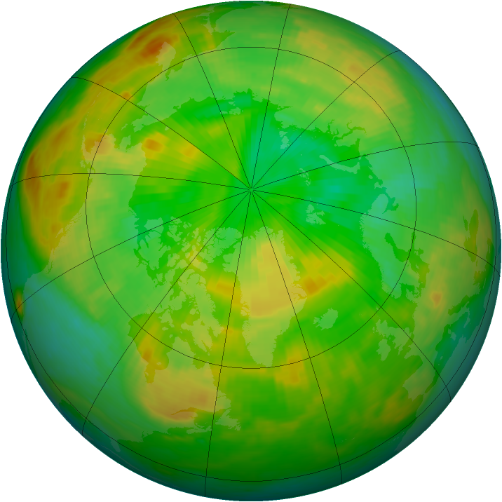 Arctic ozone map for 23 June 1988